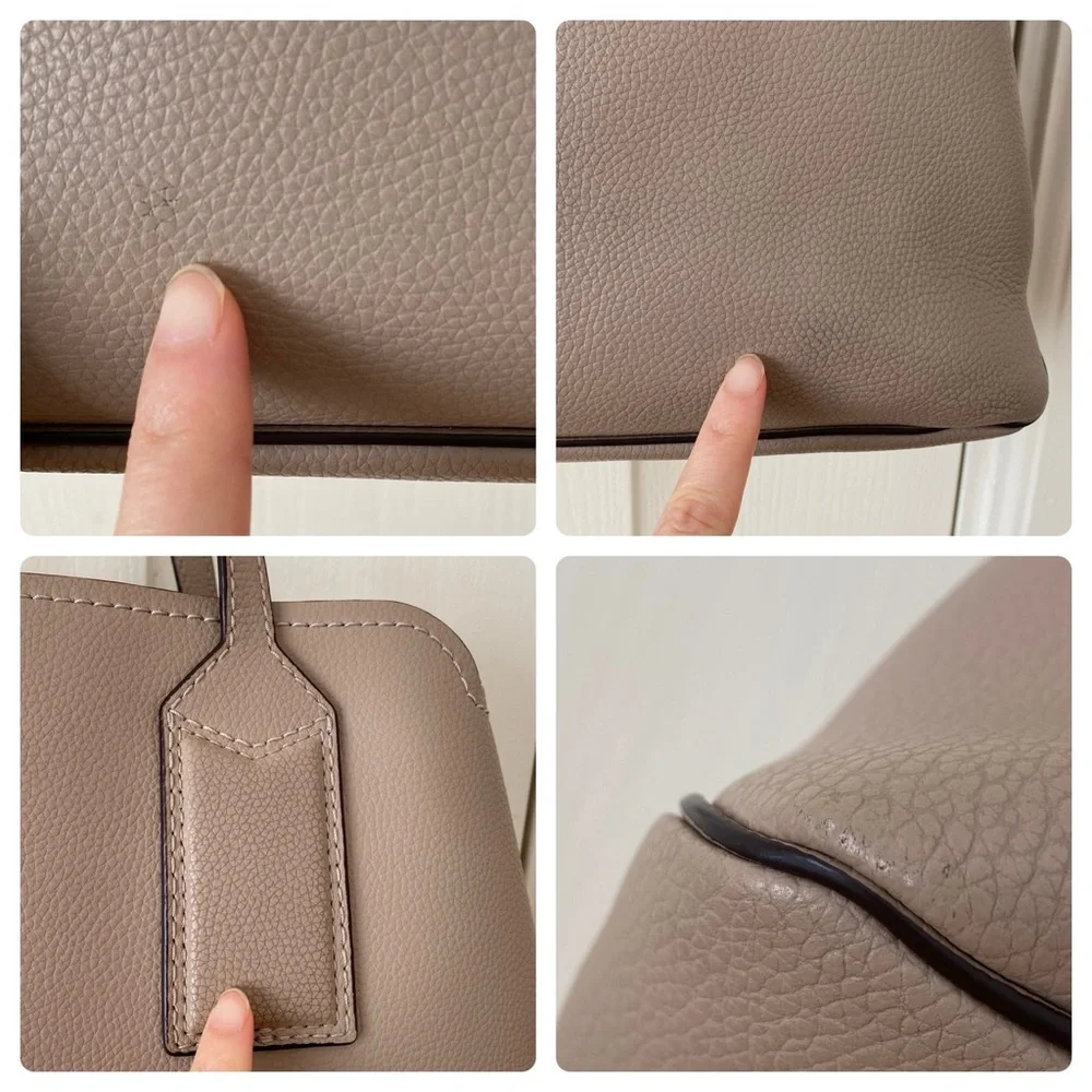 Marc Jacobs Taupe Leather Shoulder Bag with Gold Hardware